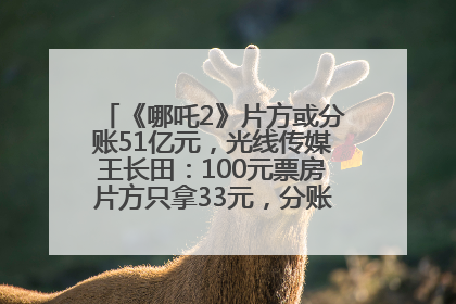 《哪吒2》片方或分账51亿元，光线传媒王长田：100元票房片方只拿33元，分账方式不合理