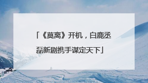 《莫离》开机，白鹿丞磊新剧携手谋定天下