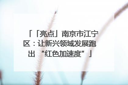 「亮点」南京市江宁区：让新兴领域发展跑出 “红色加速度”