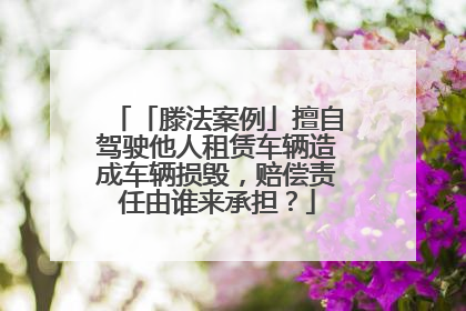 「滕法案例」擅自驾驶他人租赁车辆造成车辆损毁，赔偿责任由谁来承担？