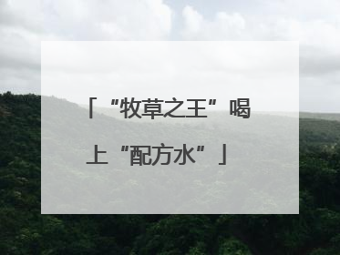 “牧草之王”喝上“配方水”