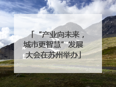“产业向未来，城市更智慧”发展大会在苏州举办