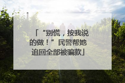“别慌，按我说的做！”民警帮她追回全部被骗款