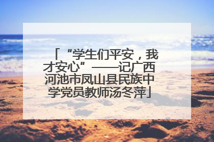 “学生们平安，我才安心”——记广西河池市凤山县民族中学党员教师汤冬萍