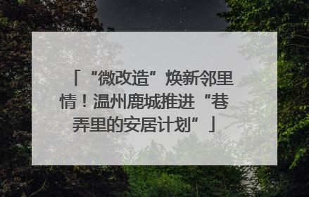 “微改造”焕新邻里情！温州鹿城推进“巷弄里的安居计划”