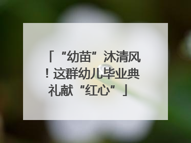 “幼苗”沐清风！这群幼儿毕业典礼献“红心”
