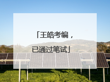 王皓考编，已通过笔试
