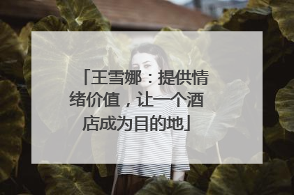 王雪娜：提供情绪价值，让一个酒店成为目的地