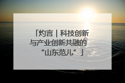 灼言｜科技创新与产业创新共融的“山东范儿”