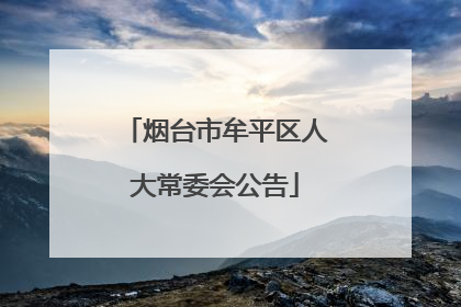 烟台市牟平区人大常委会公告