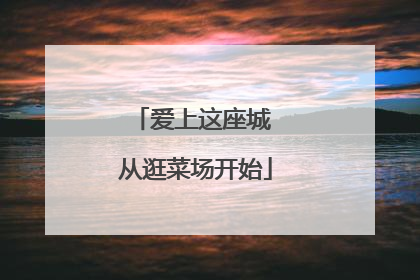 爱上这座城 从逛菜场开始