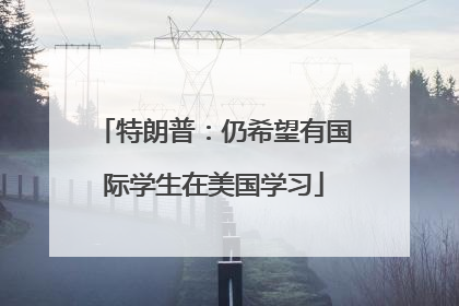 特朗普：仍希望有国际学生在美国学习
