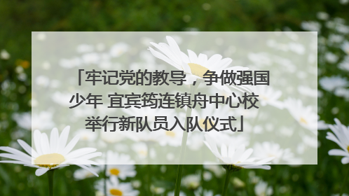 牢记党的教导，争做强国少年 宜宾筠连镇舟中心校举行新队员入队仪式