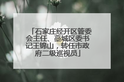 石家庄经开区管委会主任、藁城区委书记王锦山，转任市政府二级巡视员