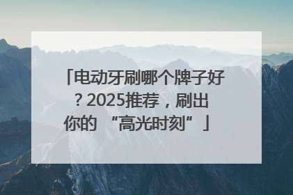 电动牙刷哪个牌子好？2025推荐，刷出你的 “高光时刻”