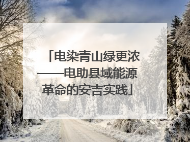 电染青山绿更浓——电助县域能源革命的安吉实践