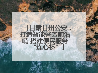 甘肃甘州公安：打造智能警务前沿哨 搭建便民服务“连心桥”