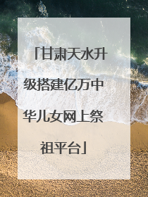 甘肃天水升级搭建亿万中华儿女网上祭祖平台