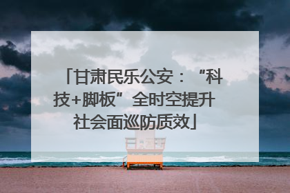 甘肃民乐公安：“科技+脚板”全时空提升社会面巡防质效