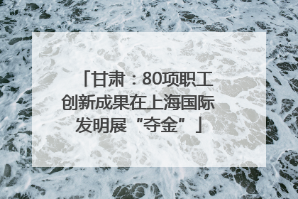 甘肃：80项职工创新成果在上海国际发明展“夺金”