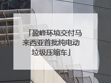盈峰环境交付马来西亚首批纯电动垃圾压缩车