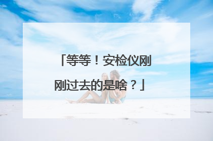 等等！安检仪刚刚过去的是啥？