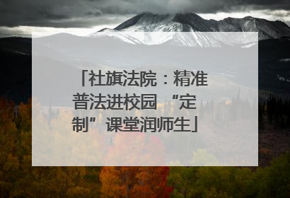 社旗法院：精准普法进校园 “定制”课堂润师生