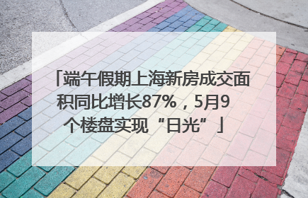 端午假期上海新房成交面积同比增长87%，5月9个楼盘实现“日光”