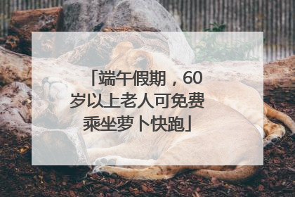 端午假期，60岁以上老人可免费乘坐萝卜快跑