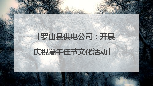 罗山县供电公司：开展庆祝端午佳节文化活动