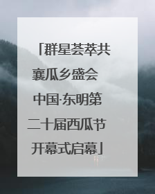 群星荟萃共襄瓜乡盛会 中国·东明第二十届西瓜节开幕式启幕