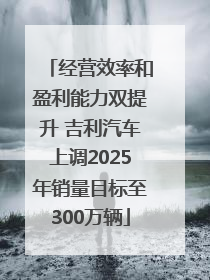 经营效率和盈利能力双提升 吉利汽车上调2025年销量目标至300万辆