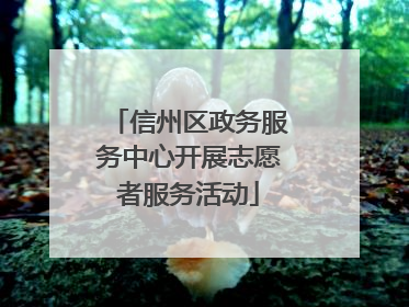 信州区政务服务中心开展志愿者服务活动