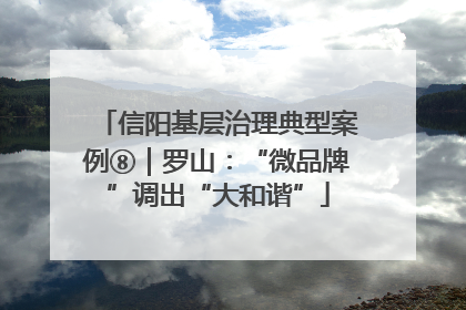 信阳基层治理典型案例⑧｜罗山：“微品牌”调出“大和谐”