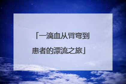 一滴血从臂弯到患者的漂流之旅