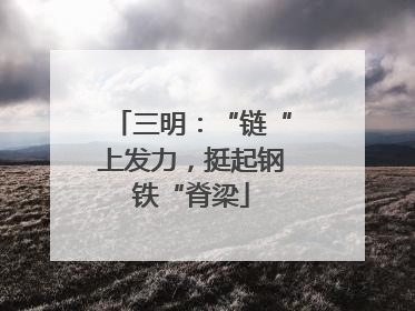 三明：“链“上发力，挺起钢铁“脊梁