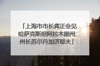 上海市市长龚正会见哈萨克斯坦阿拉木图州州长苏尔丹加济耶夫