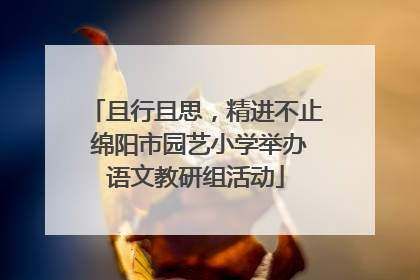 且行且思，精进不止 绵阳市园艺小学举办语文教研组活动