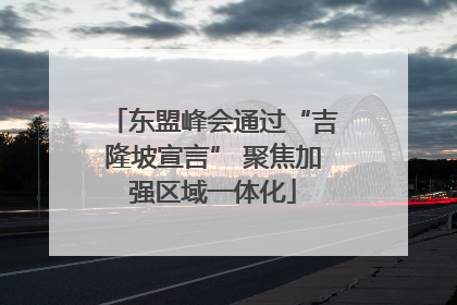 东盟峰会通过“吉隆坡宣言” 聚焦加强区域一体化