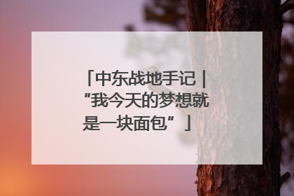 中东战地手记｜“我今天的梦想就是一块面包”