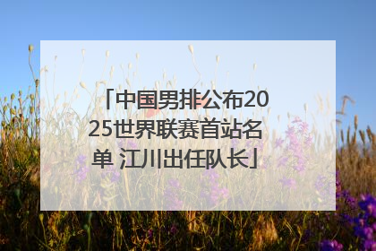 中国男排公布2025世界联赛首站名单 江川出任队长
