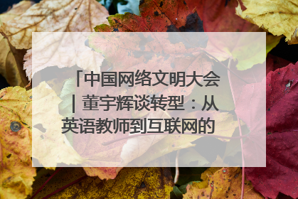 中国网络文明大会｜董宇辉谈转型：从英语教师到互联网的“秦腔”之路