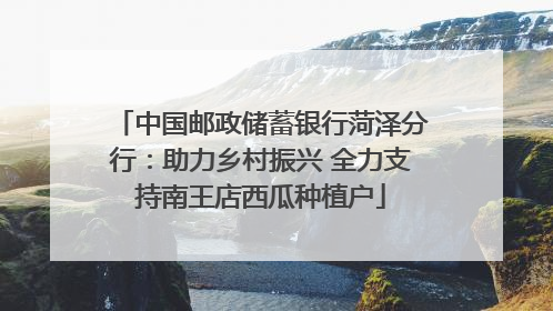 中国邮政储蓄银行菏泽分行：助力乡村振兴 全力支持南王店西瓜种植户