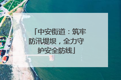 中安街道：筑牢防汛堤坝，全力守护安全防线