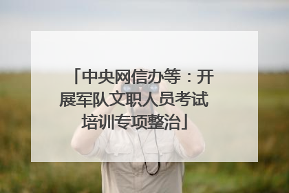 中央网信办等：开展军队文职人员考试培训专项整治