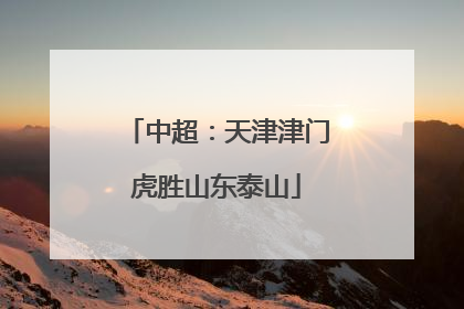 中超：天津津门虎胜山东泰山