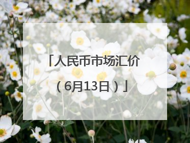 人民币市场汇价（6月13日）