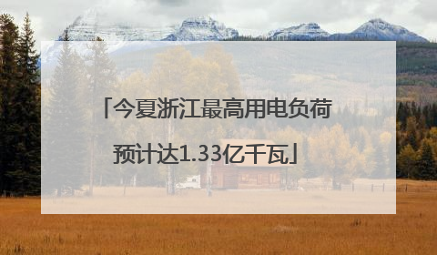 今夏浙江最高用电负荷预计达1.33亿千瓦