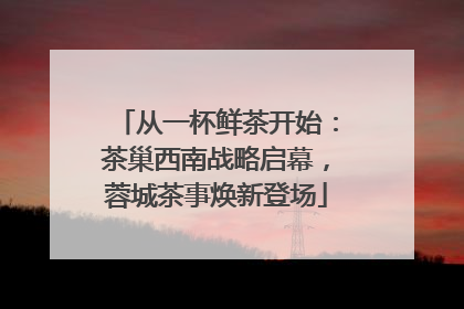 从一杯鲜茶开始：茶巢西南战略启幕，蓉城茶事焕新登场