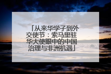 从来华学子到外交使节：索马里驻华大使眼中的中国治理与非洲机遇